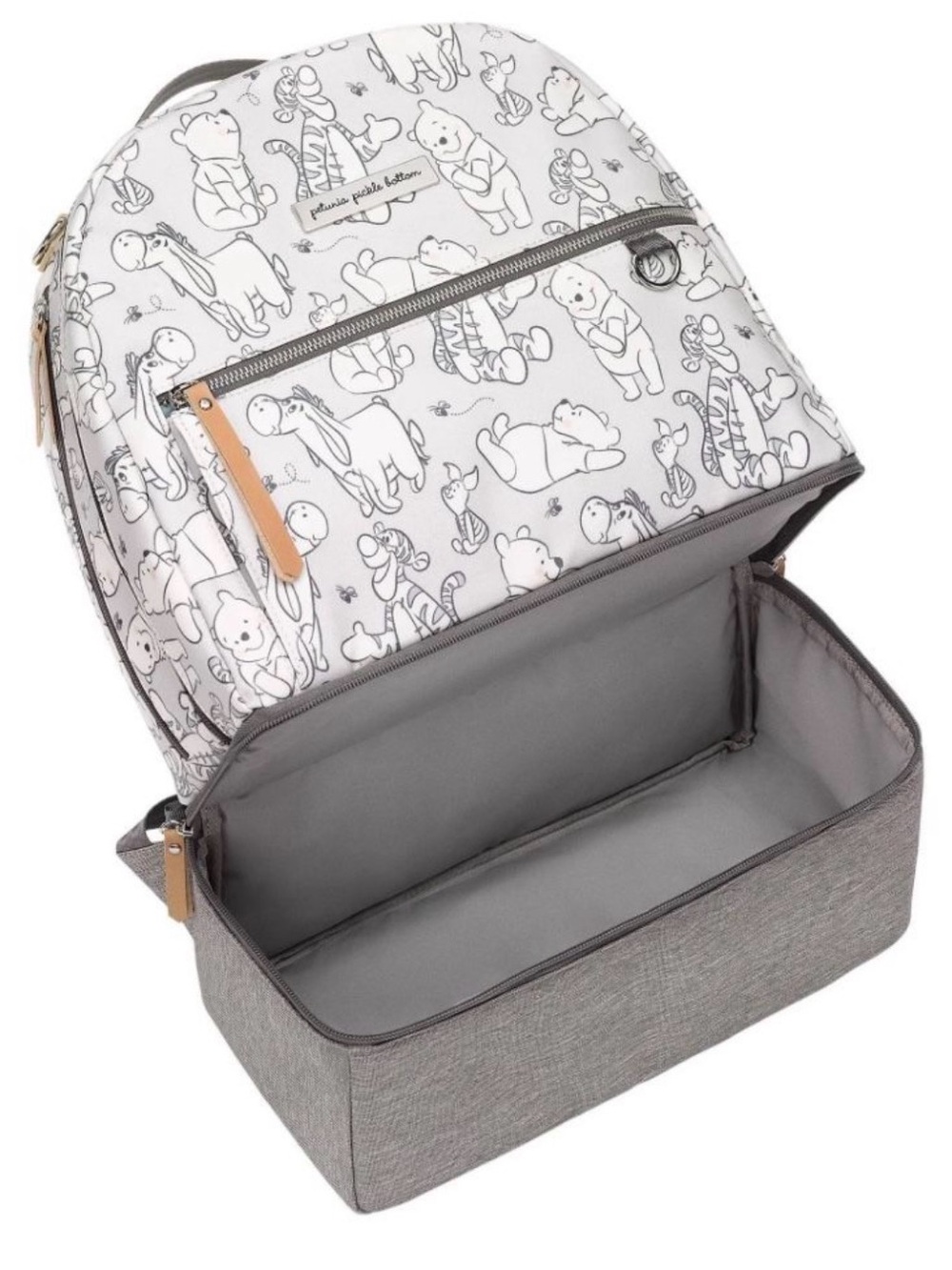 Petunia Pickle Bottom Disney gray Winnie The Pooh Zip back pack Diaper Bag - Picture 3 of 11